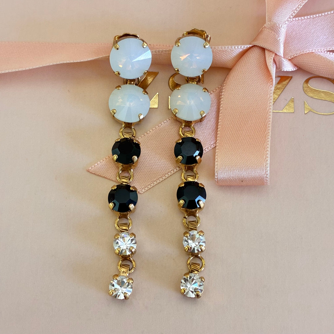 Black and white preciosa crystals set