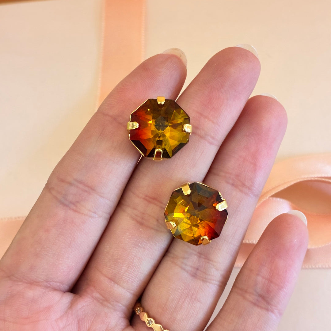 Bronze Swarovski crystals studs