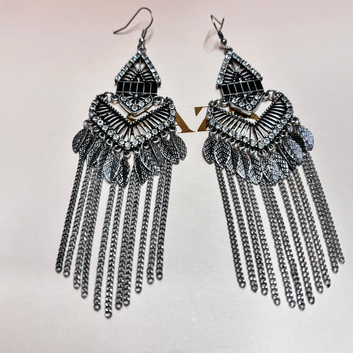 Vintage black rhinestone earrings
