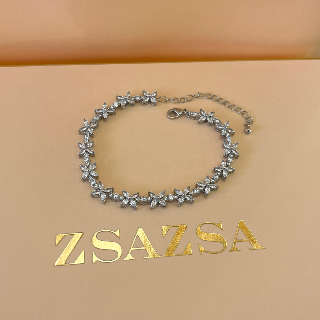 Marquise silver zircone bracelet