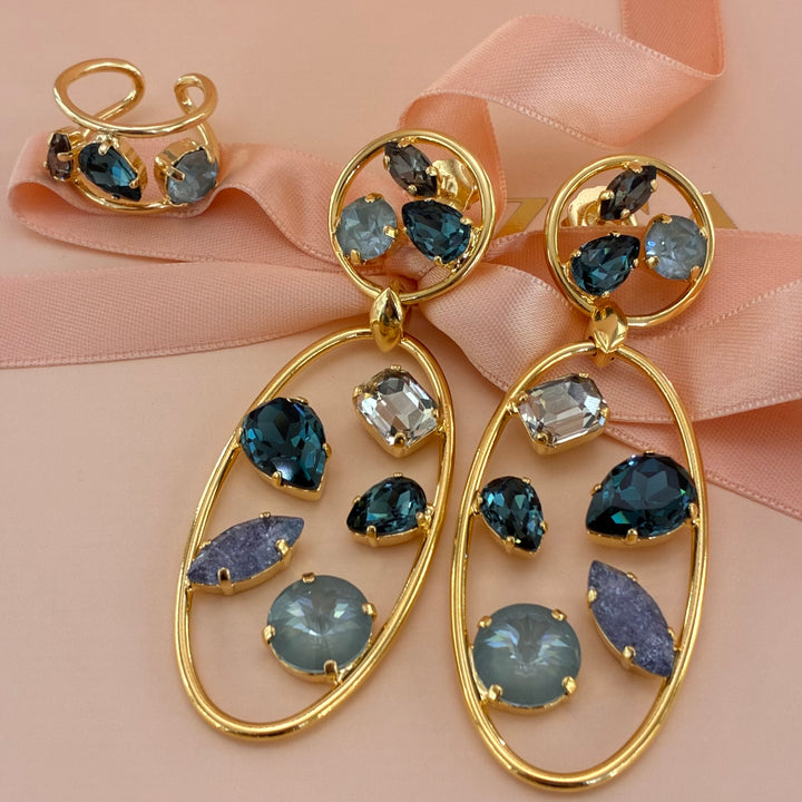 Multistone Swarovski crystals set