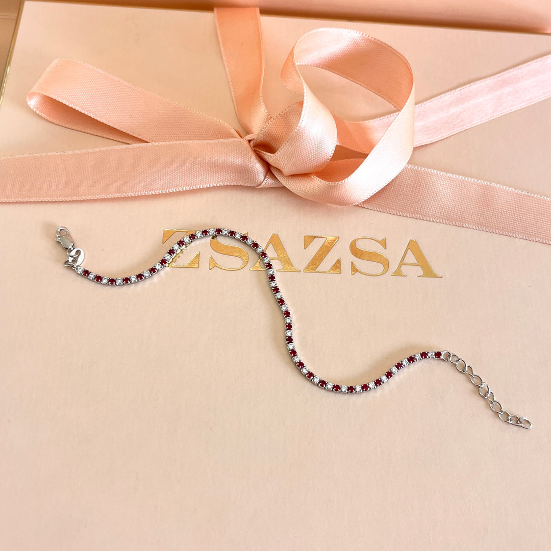 Mix dark red zircone bracelet