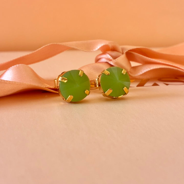 Green Swarovski crystals studs