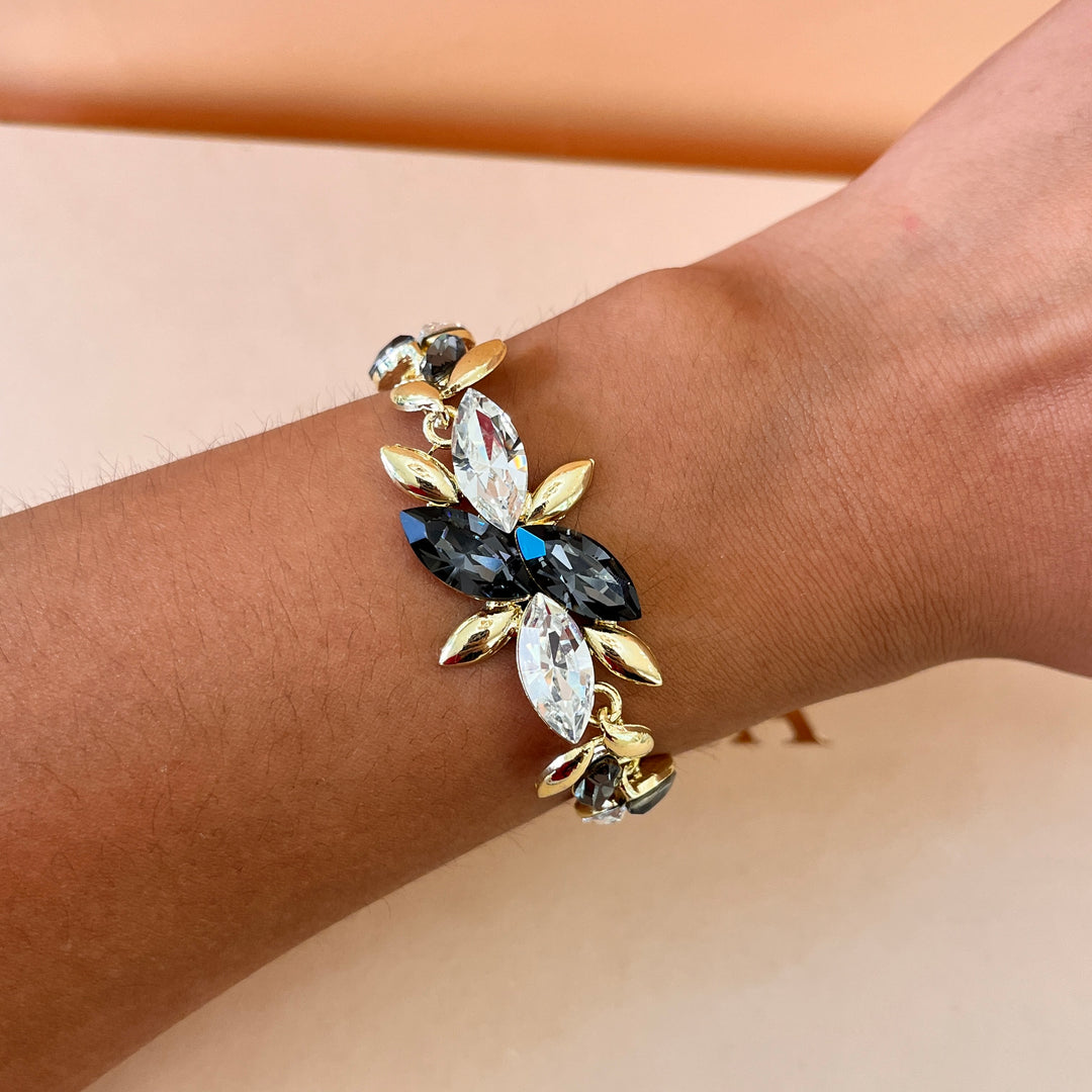 Marquise grey Swarovski crystals set