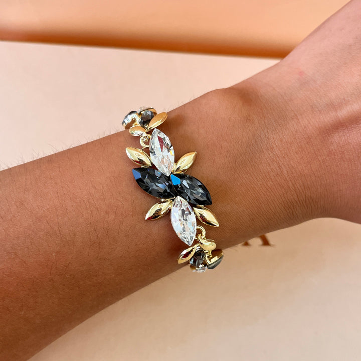 Marquise grey Swarovski crystals set