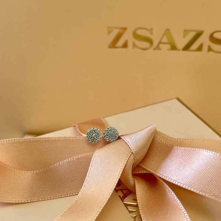 Round zircone silver studs