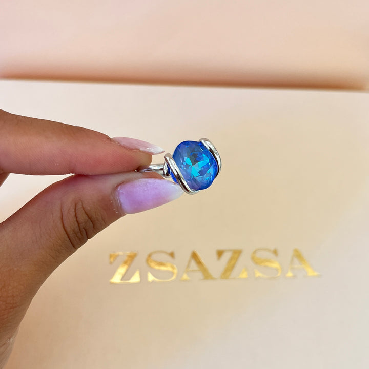 Intense light blue murano pendant & ring