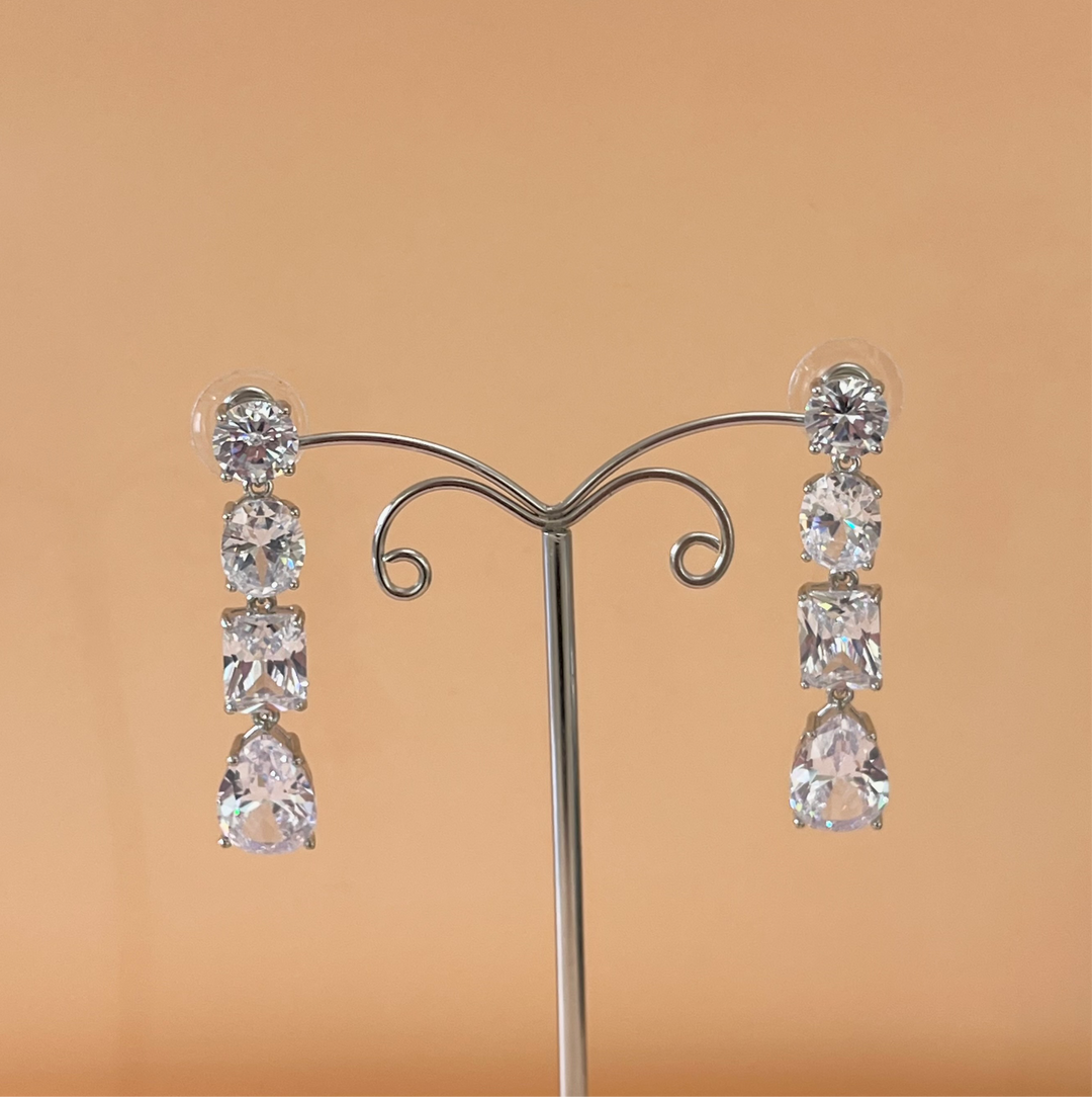 Silver zircone earrings