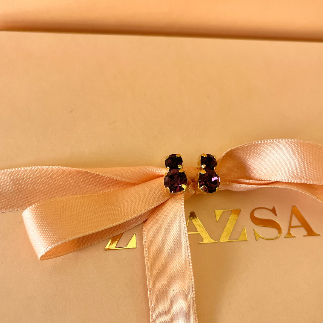 Purple preciosa crystals studs