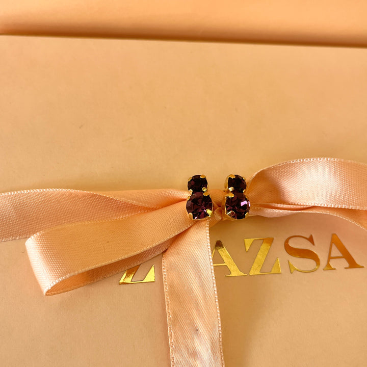 Purple preciosa crystals studs