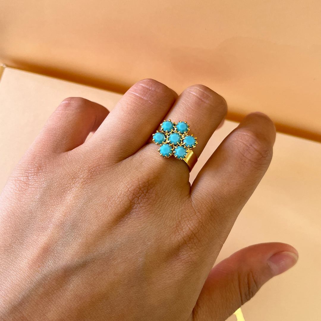 Turquoise stones studs & ring