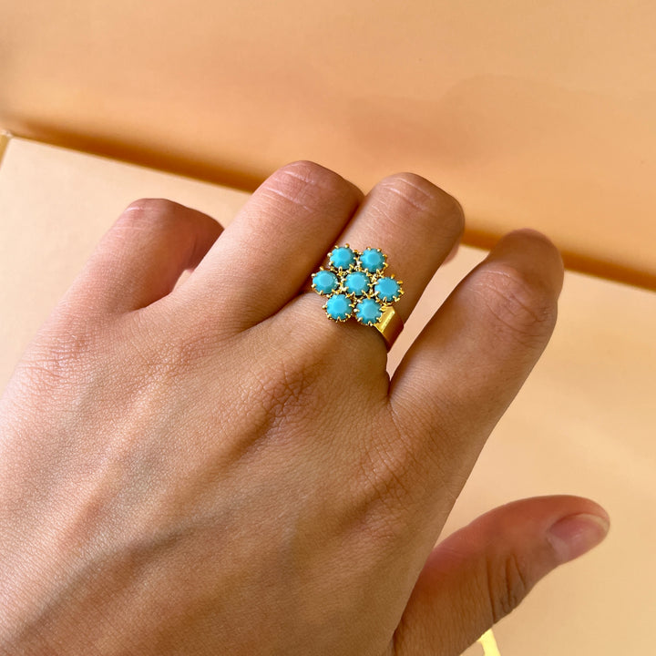 Turquoise stones studs & ring