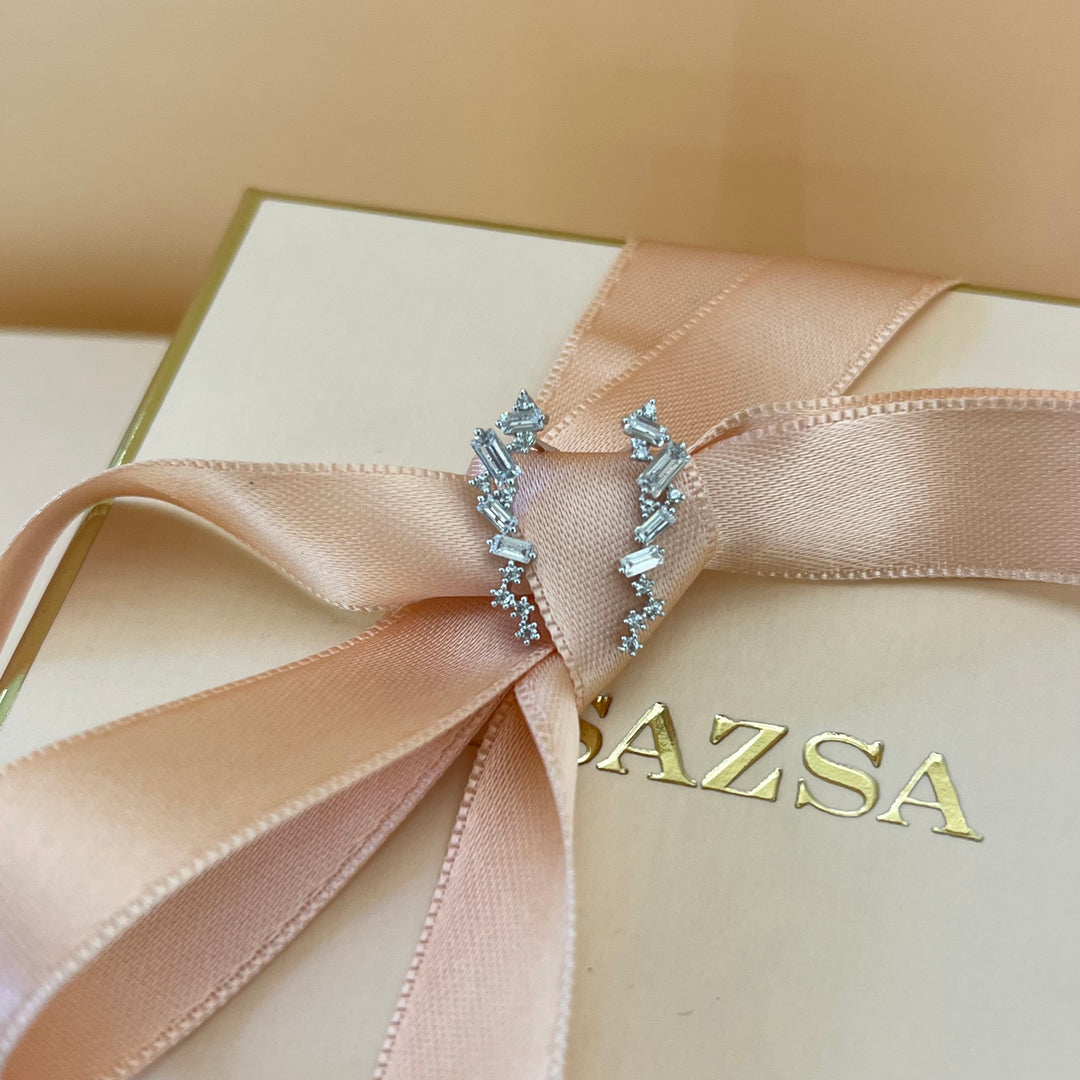 Silver zircone earrings