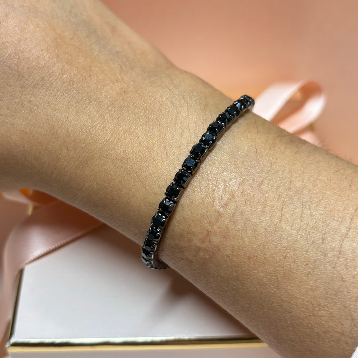 Dainty black rhinestone bracelet