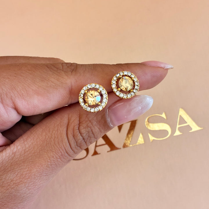 Round and teardrop champagne gold plated set