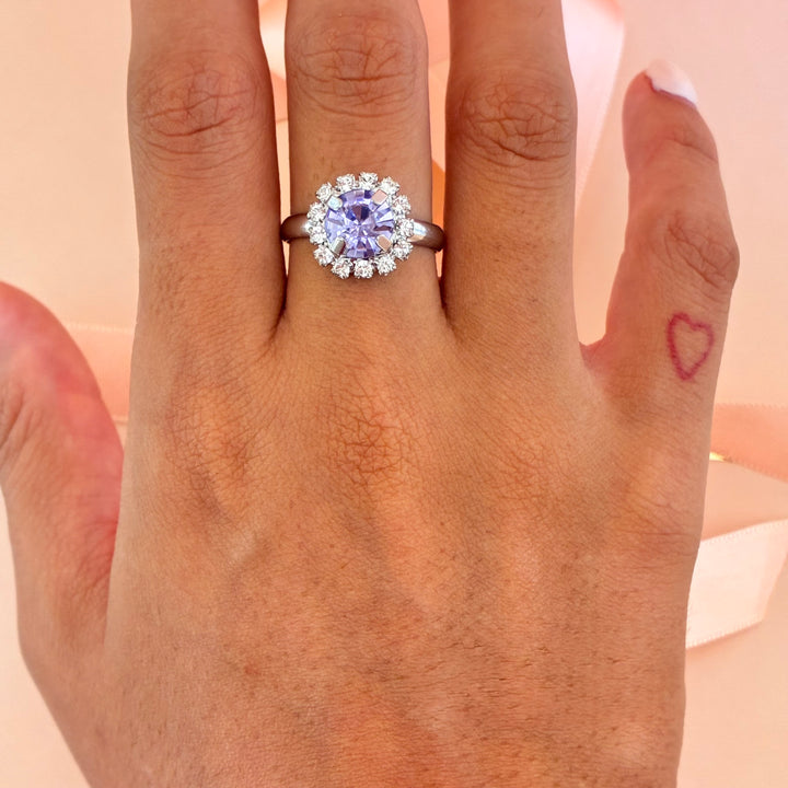 Lilac dainty Preciosa crystals silver set