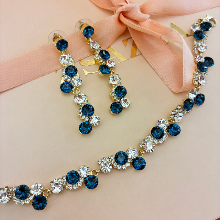 Navy blue Swarovski crystals set