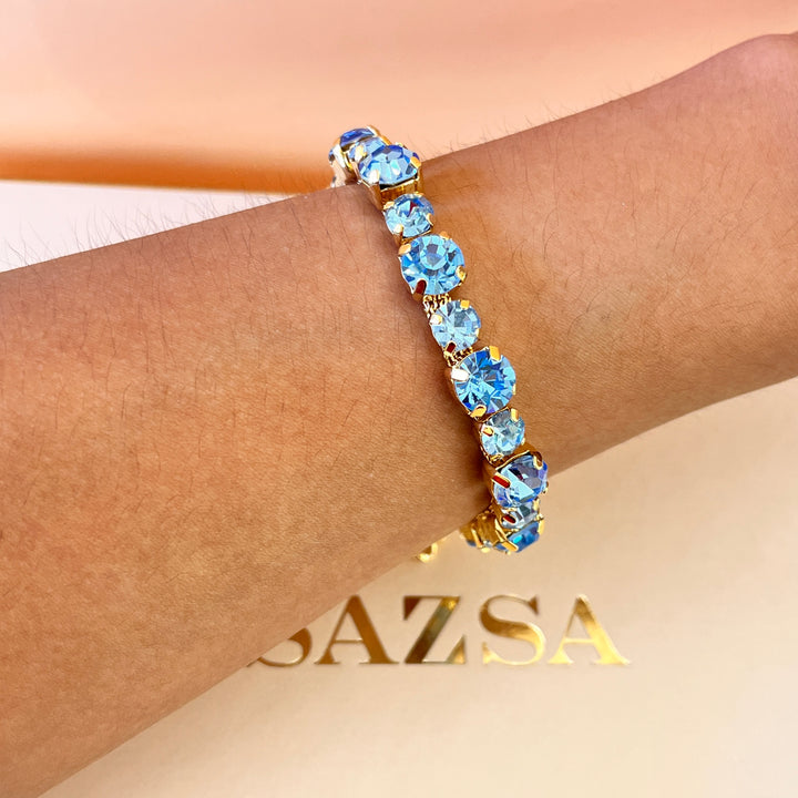 Light blue Swarovski crystals bracelet