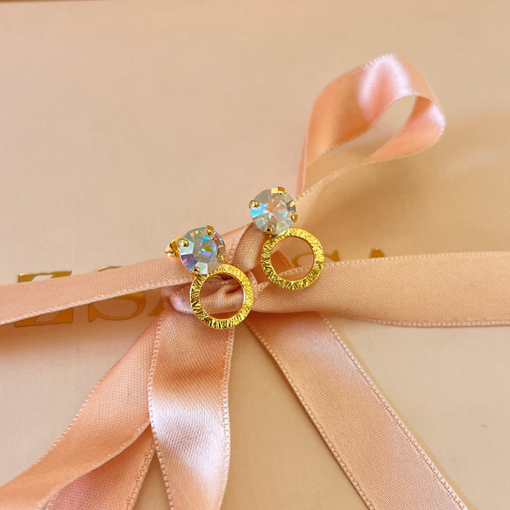 Aurora borealis handmade studs and ring