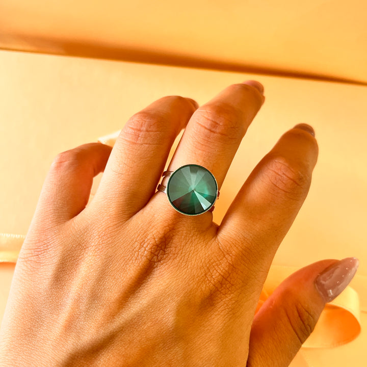 Dark green Swarovski crystals set