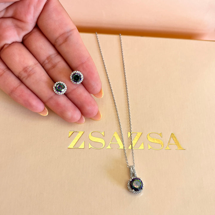 Watermelon round zircone set