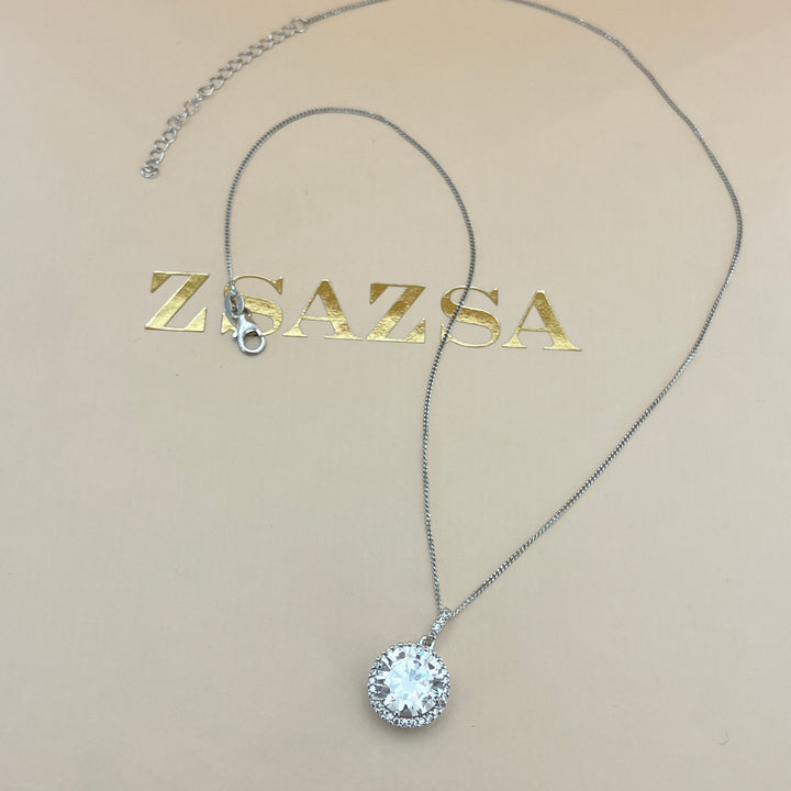 Silver zircone round set