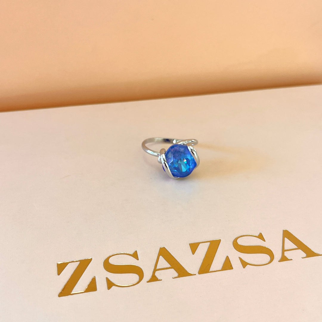 Intense light blue murano pendant & ring