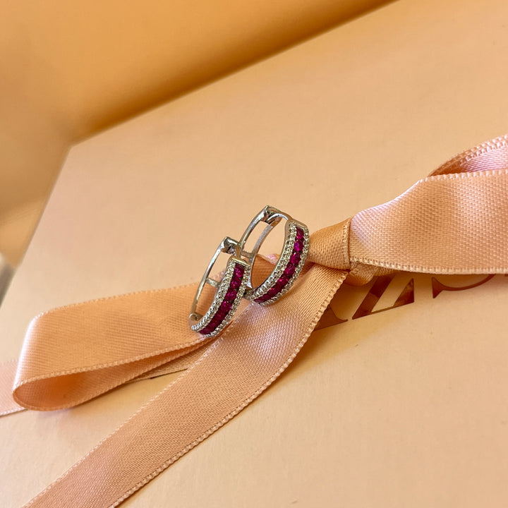 Fuchsia zircone hoops