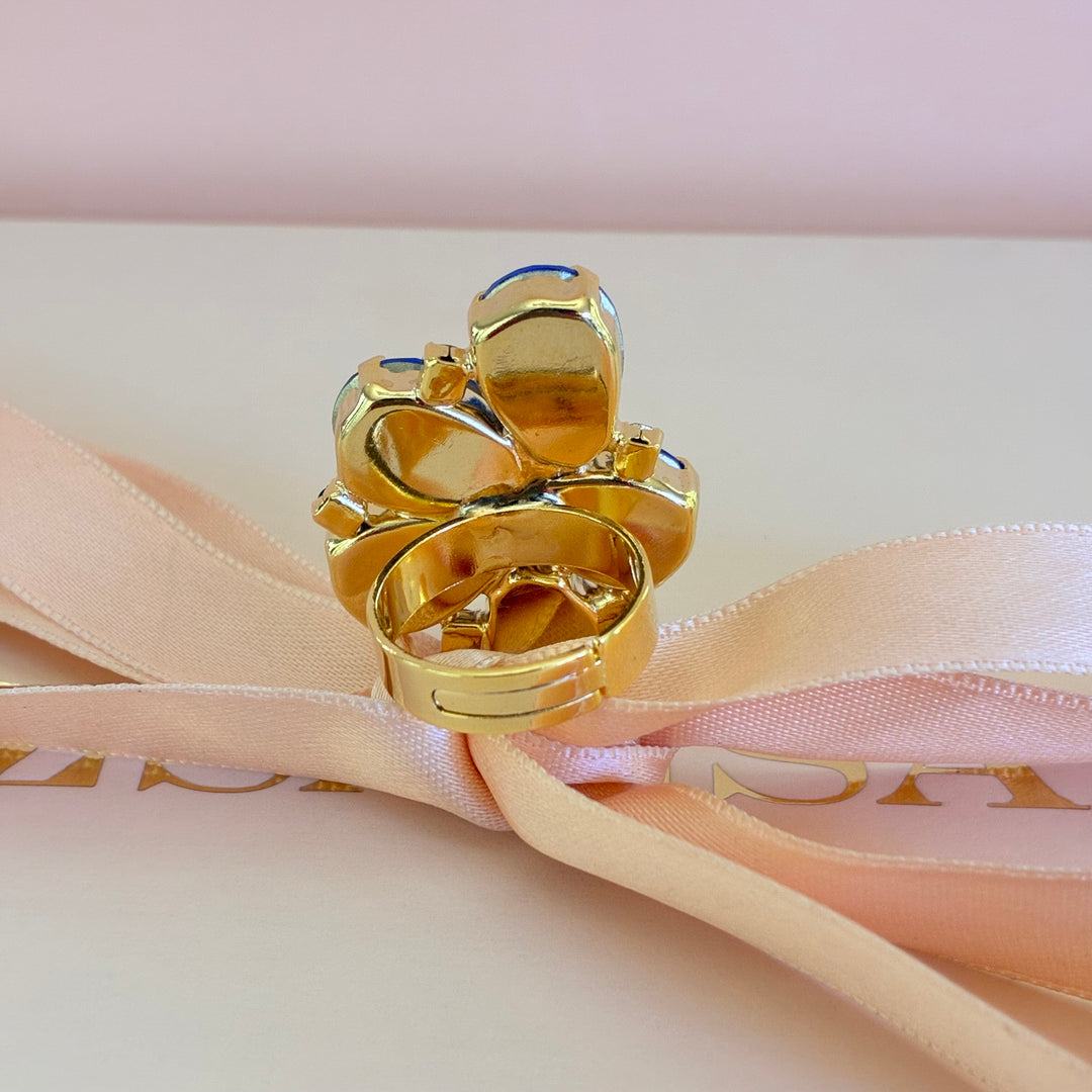 Royal blue Swarovski crystals gold plated set