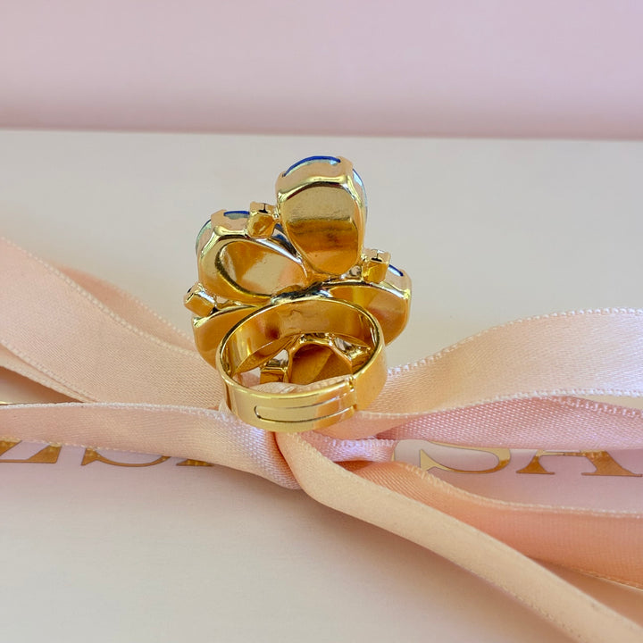 Royal blue Swarovski crystals gold plated set