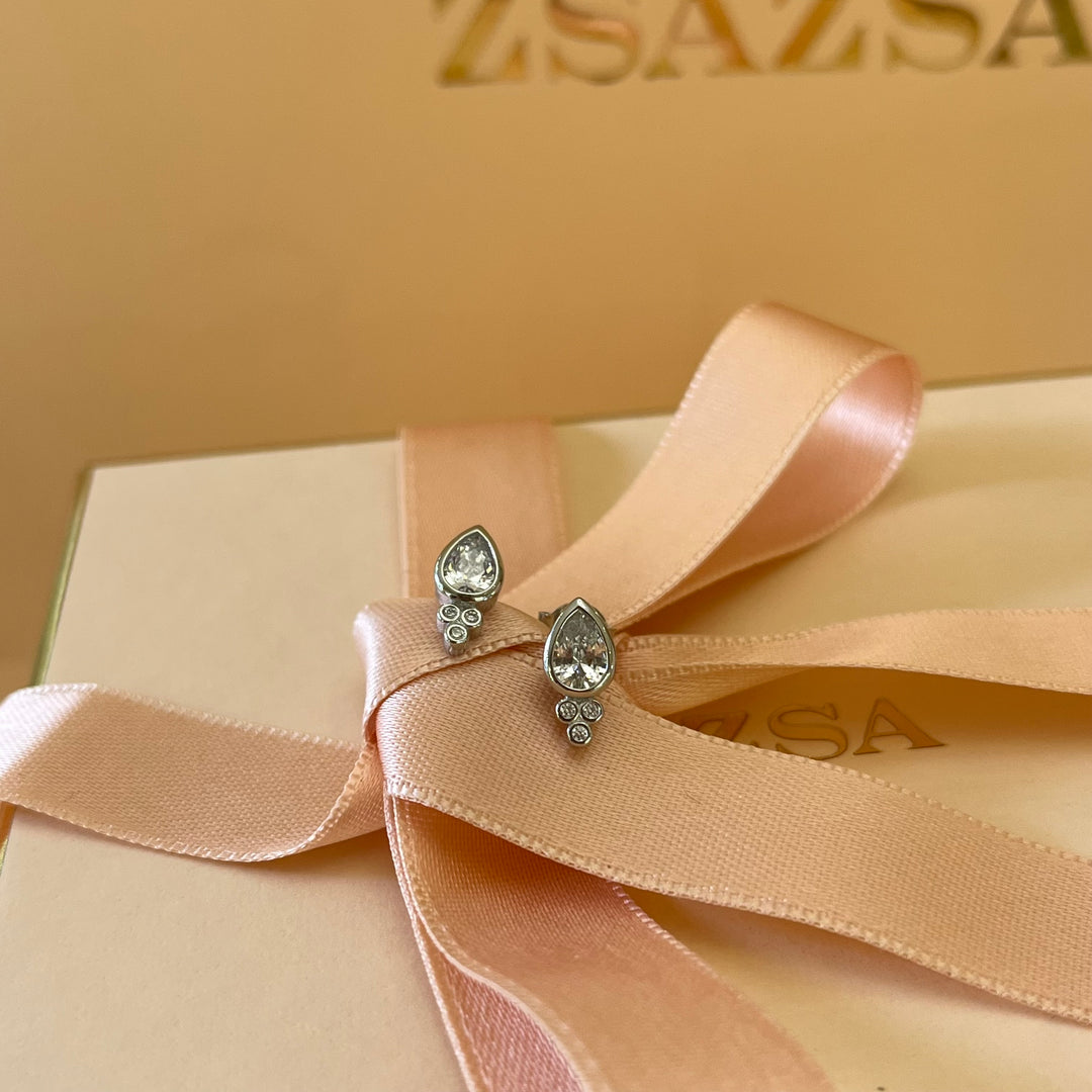 Zircone silver studs