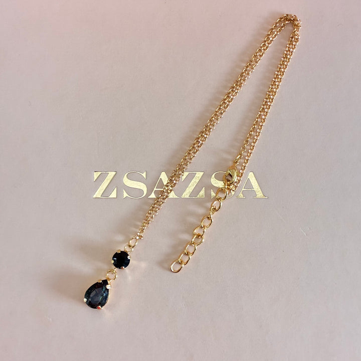 Teardrop Black preciosa crystal pendant