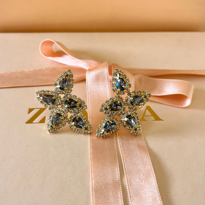 Grey teardrop preciosa crystal set