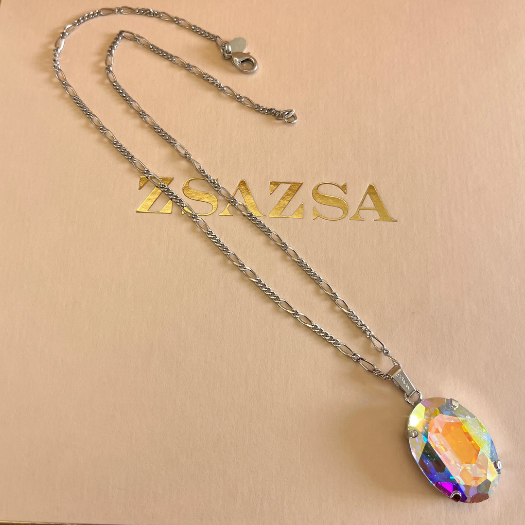 Aurora borealis Swarovski crystal pendant