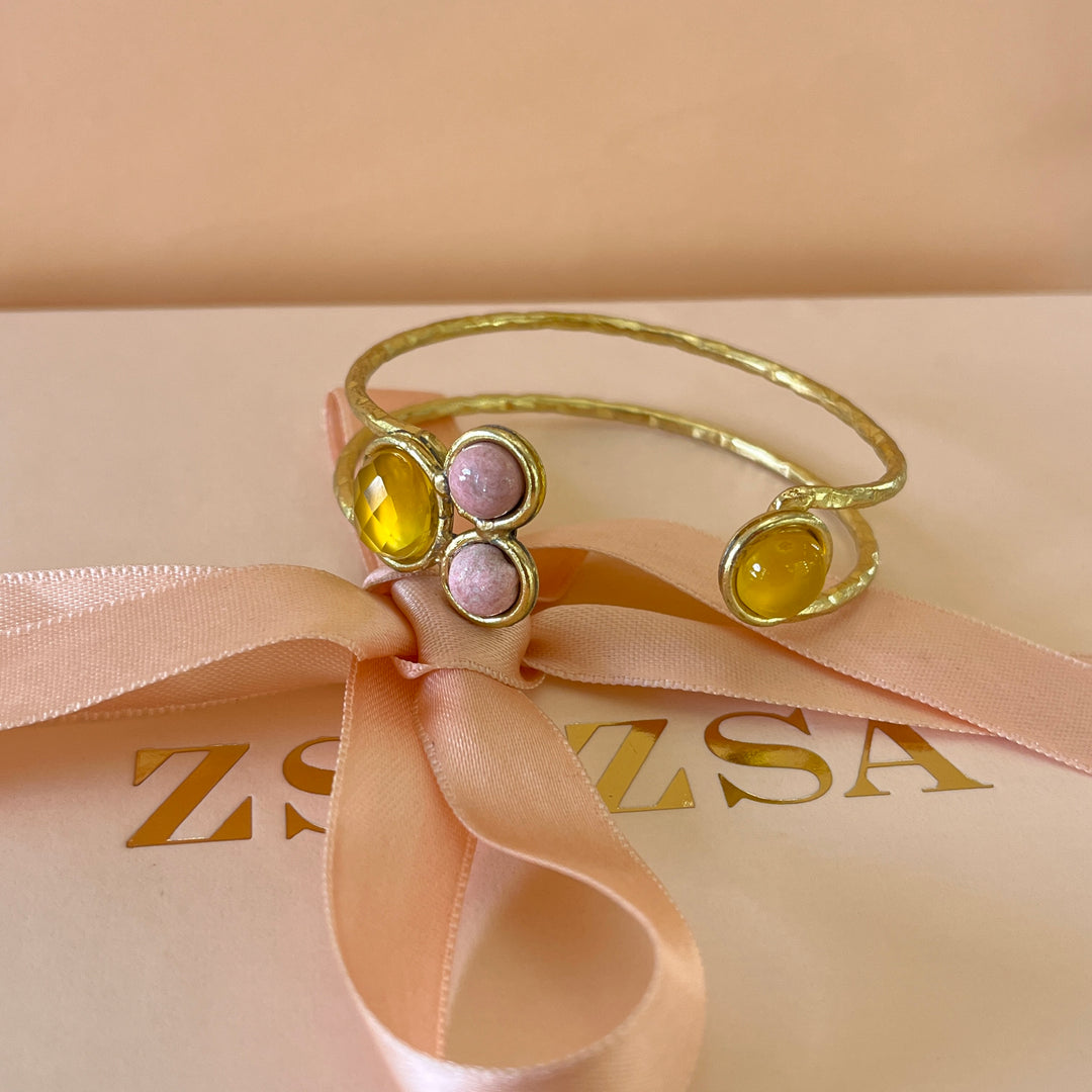 Yellow & light pink handmade set