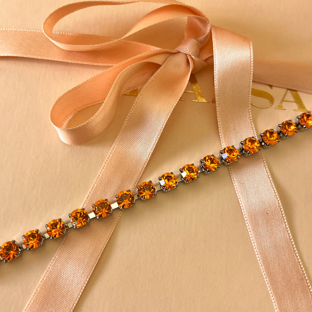 Orange Swarovski crystals bracelet