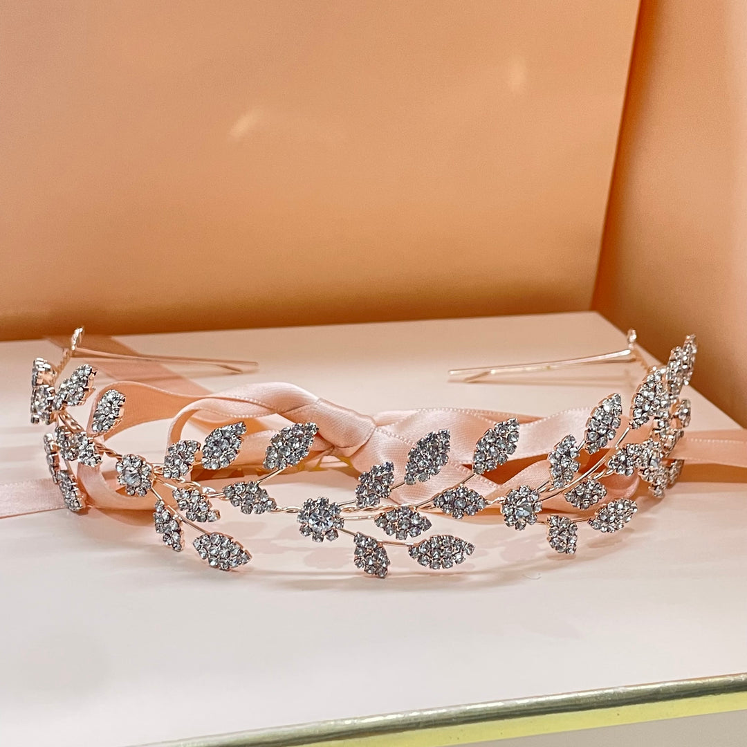 Rose gold delicate vine headpiece