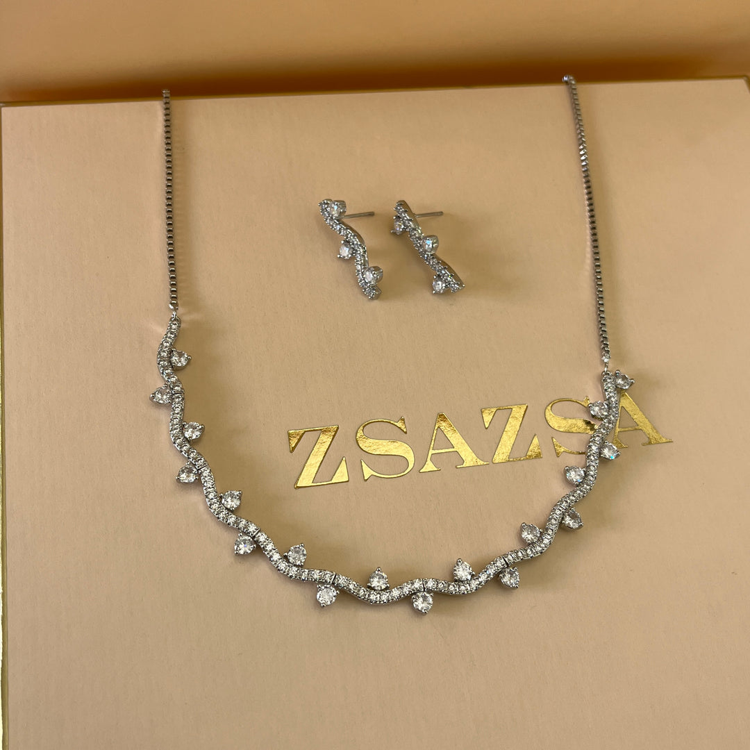 Silver zircone set