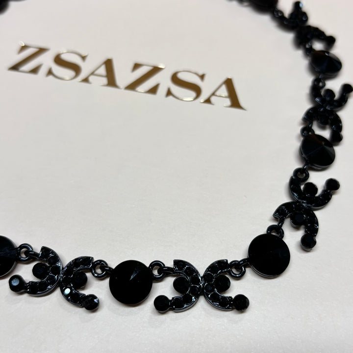Black rhinestone necklace