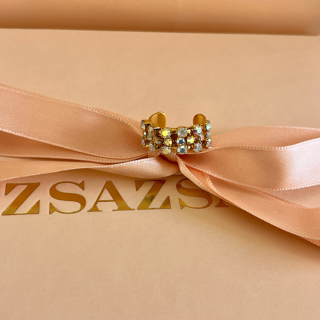 Aurora borealis Swarovski ring