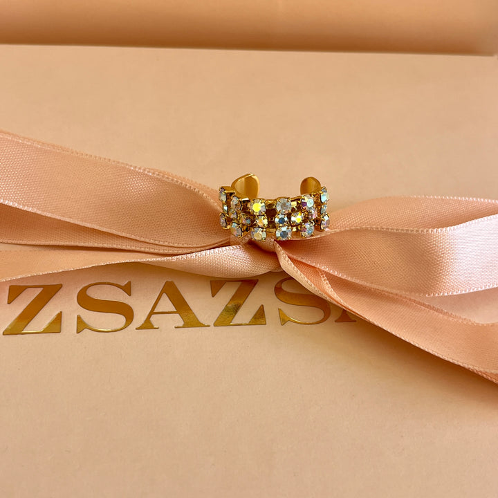 Aurora borealis Swarovski ring