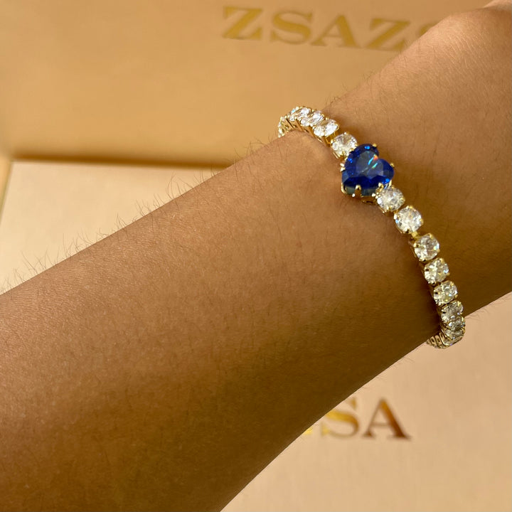 Heart tennis bracelet