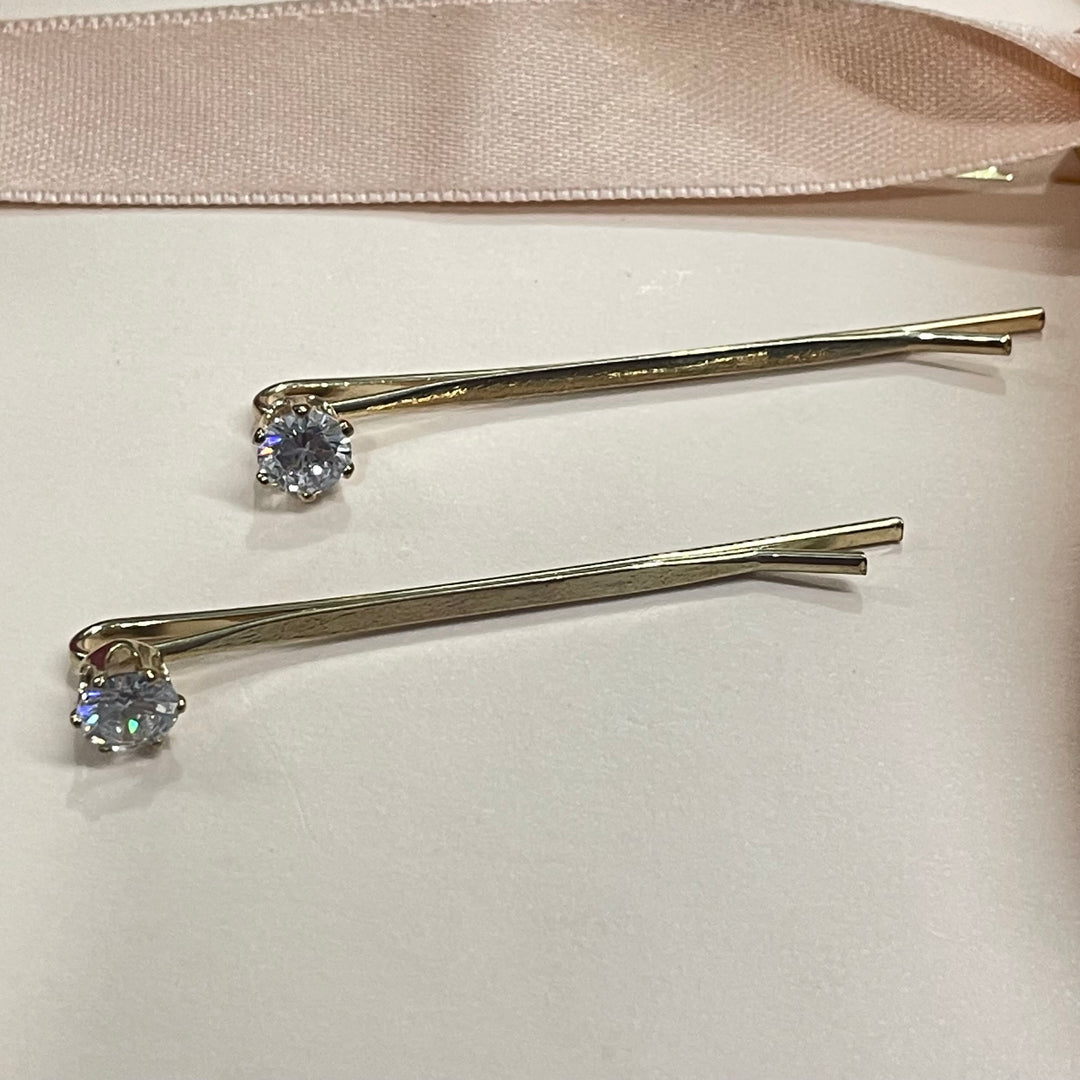 Gold set of 2 hair slides