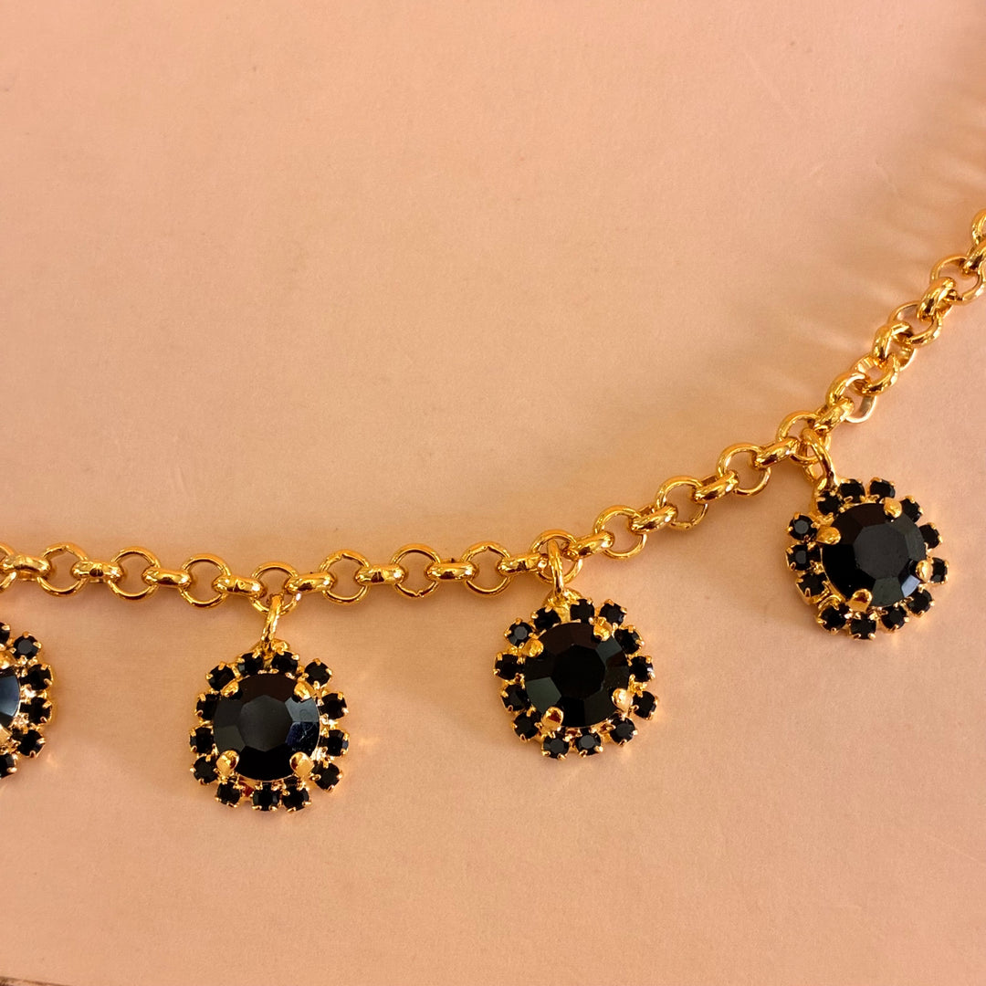 Black preciosa crystals necklace