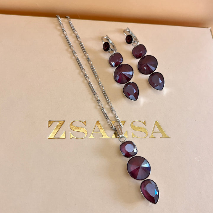 Purple Swarovski crystals set