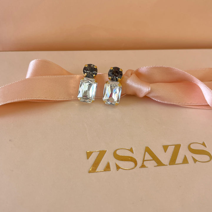 Grey preciosa crystals studs