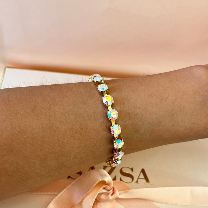 Aurora borealis Swarovski crystal bracelet