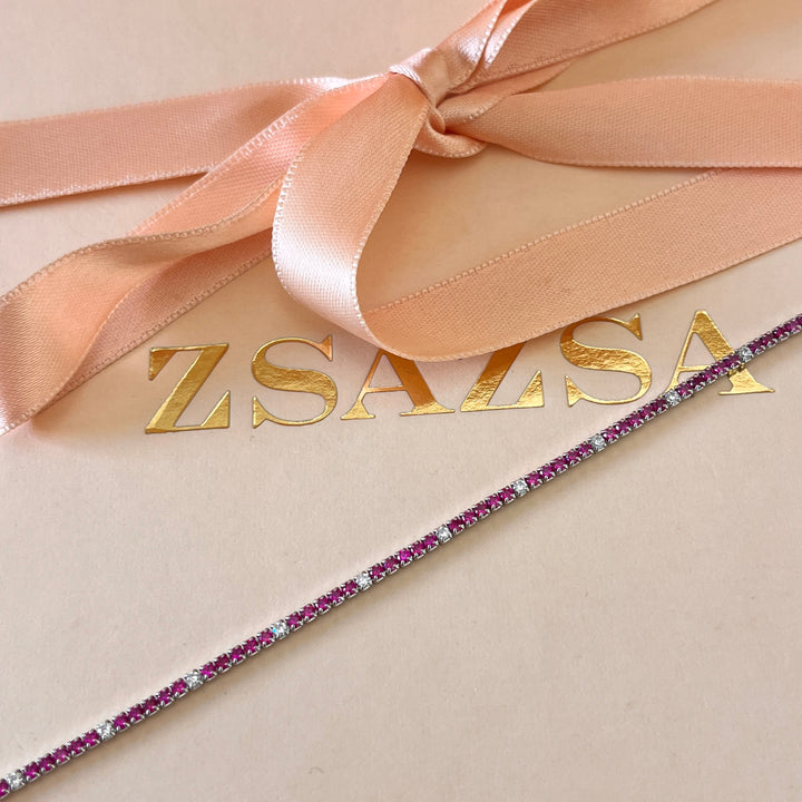 Fuchsia zircone bracelet
