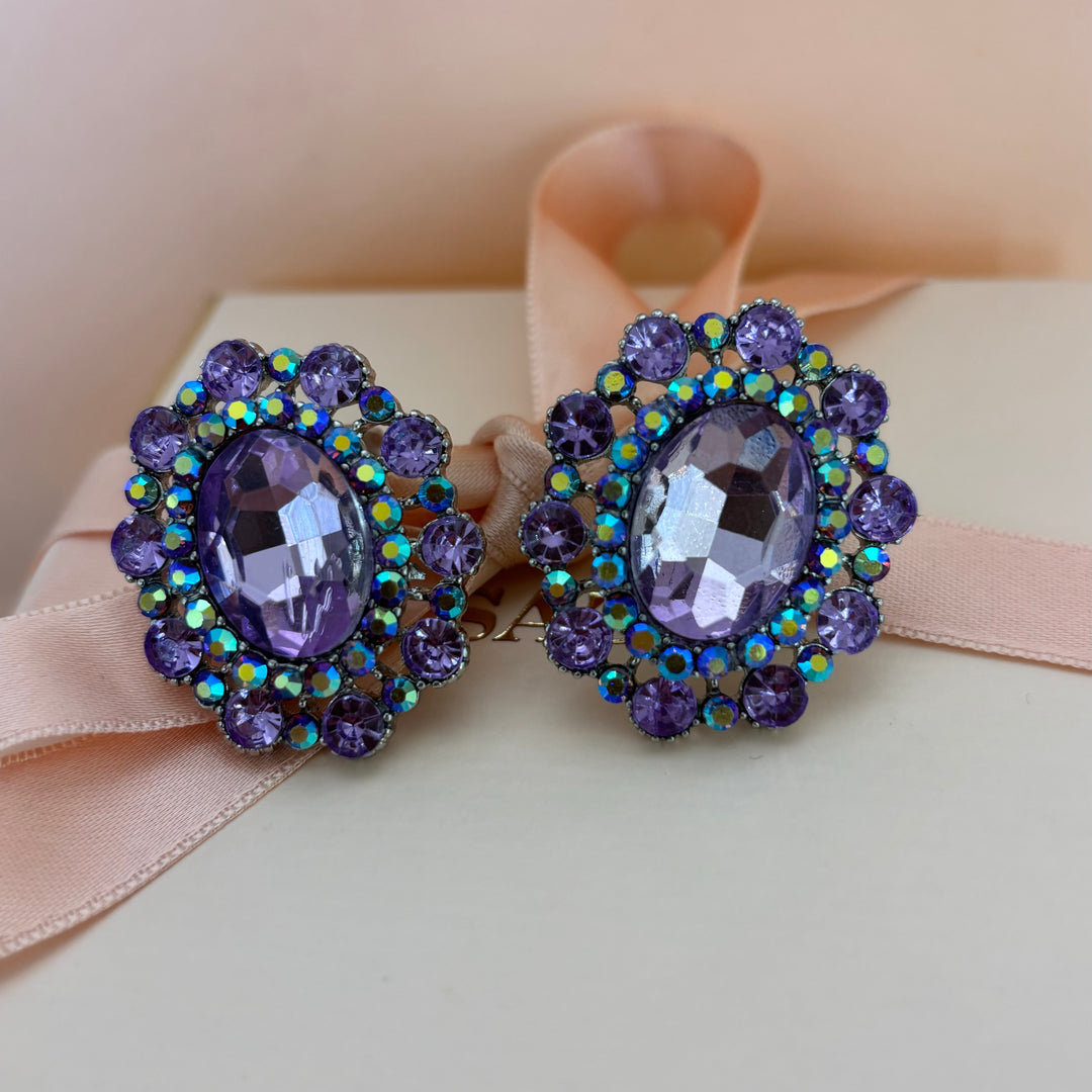 Lilac clips earrings