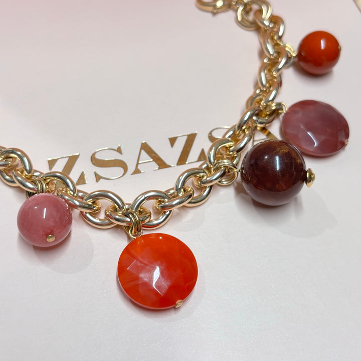 Mix of resin colours charms bracelet